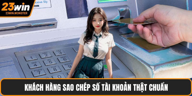 Khách hàng sao chép số tài khoản thật chuẩn